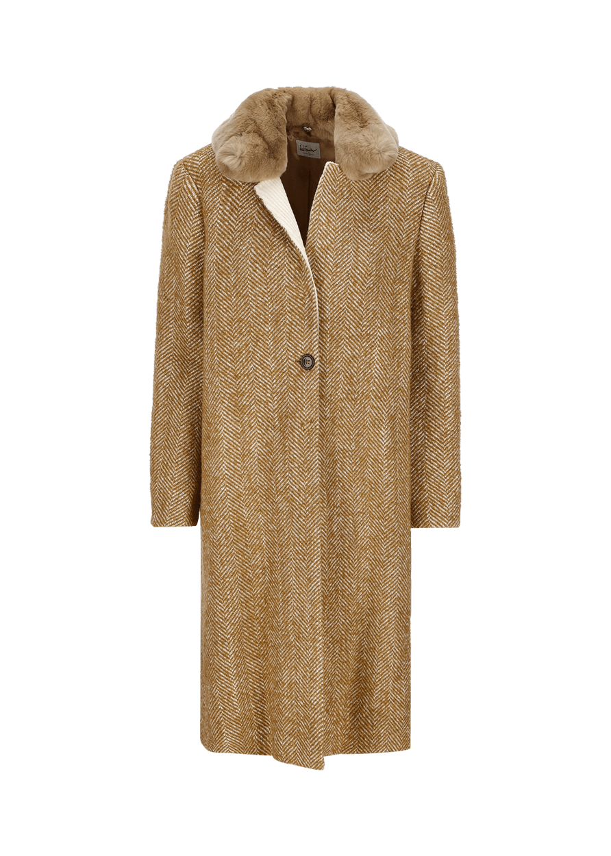 Luis Trenker Cappotto con collo di pelliccia modello Ludani In vendita