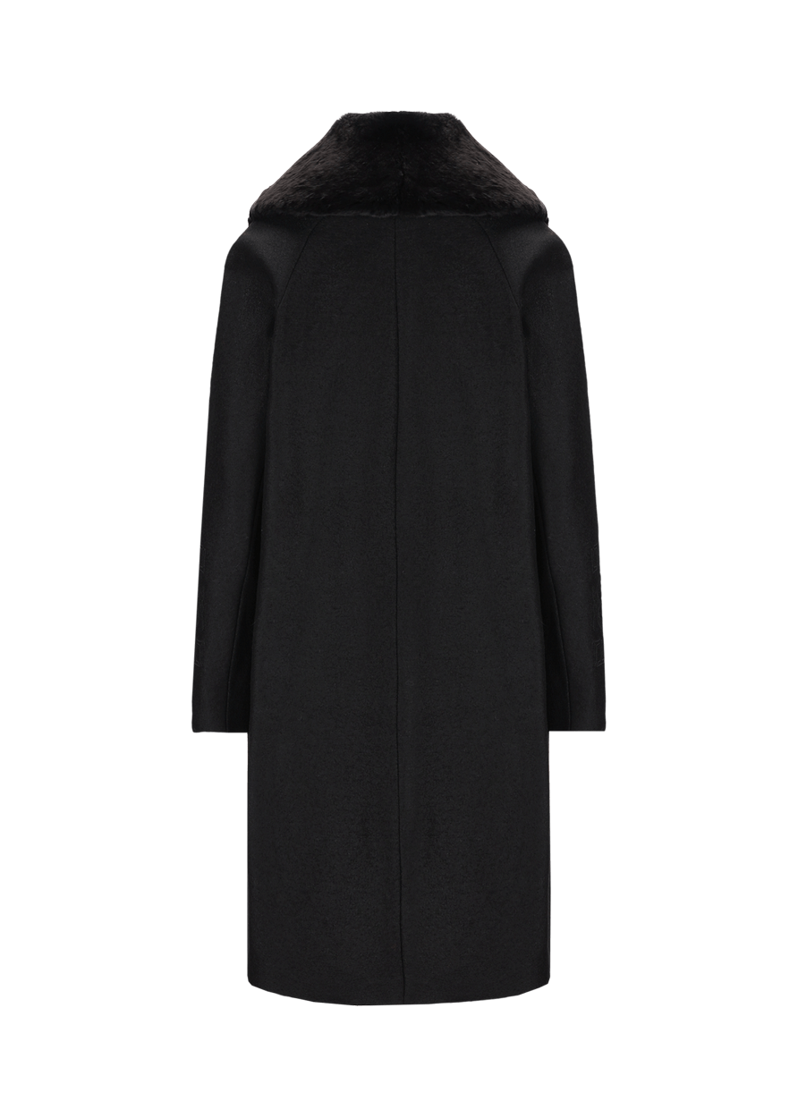 Luis Trenker Cappotto in lana cotta con collo di pelliccia modello Lufrida Italy