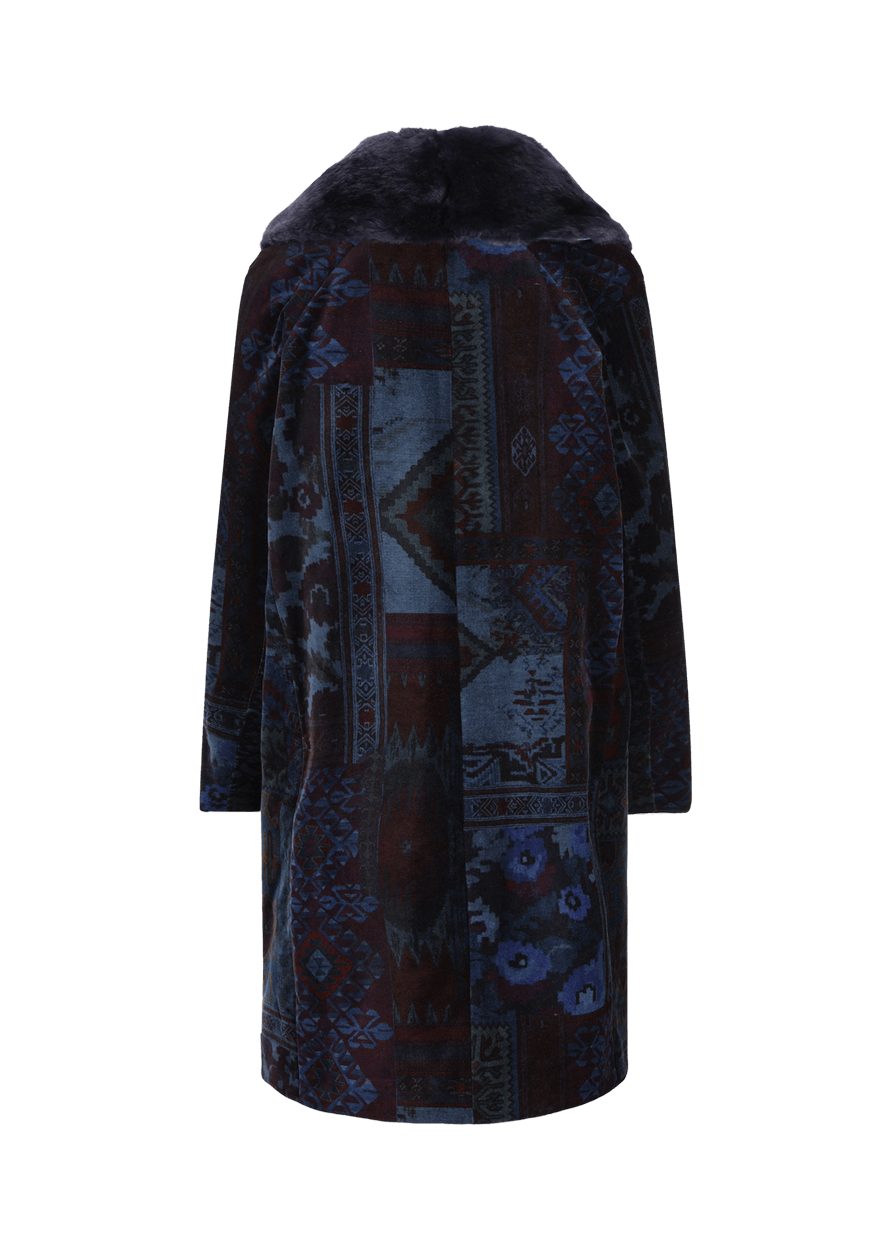 Luis Trenker Cappotto in velluto con collo di pelliccia modello Lufrida Italia