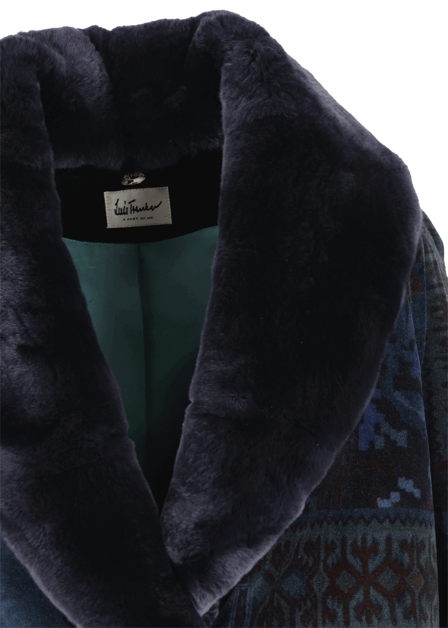 Luis Trenker Cappotto in velluto con collo di pelliccia modello Lufrida Italia