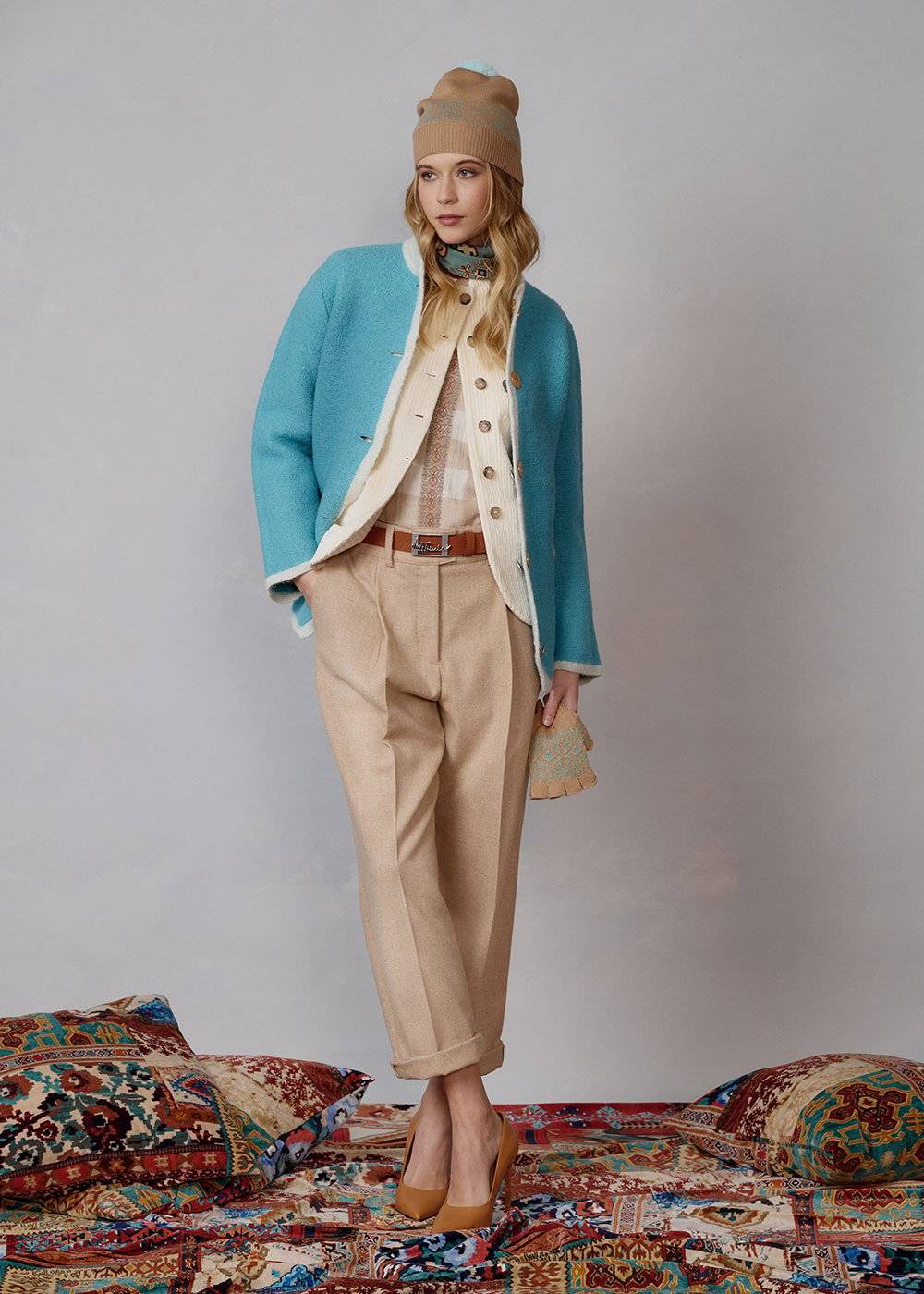 Luis Trenker Pantaloni carrot fit in flanella modello Luloretta Affare Del Giorno