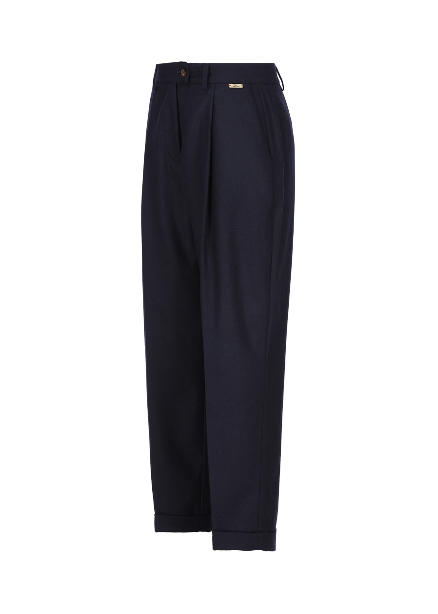 Luis Trenker Pantaloni carrot fit in flanella modello Luloretta Prezzo Ridotto