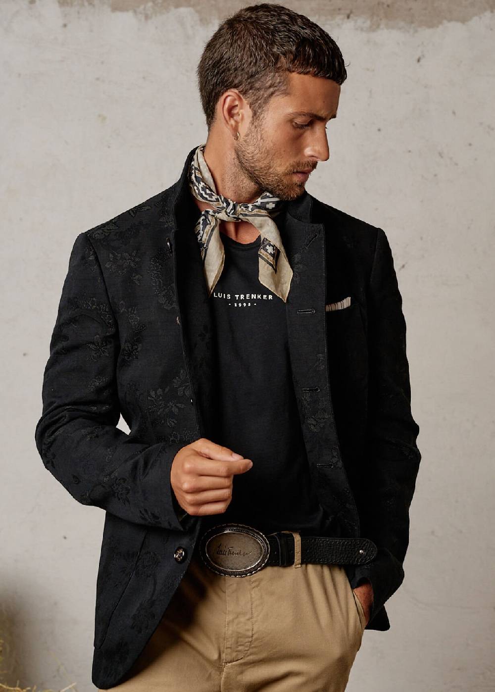 Luis Trenker Blazer in jacquard con motivo floreale modello Lusandro Nuova
