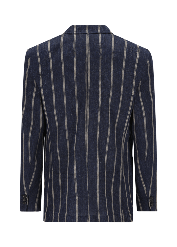 Luis Trenker Blazer in lino con motivo gessato modello Lusimone Offerta Giorno del Papà