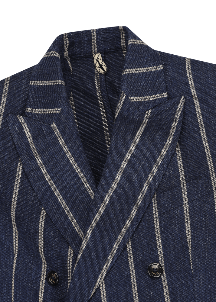 Luis Trenker Blazer in lino con motivo gessato modello Lusimone Offerta Giorno del Papà