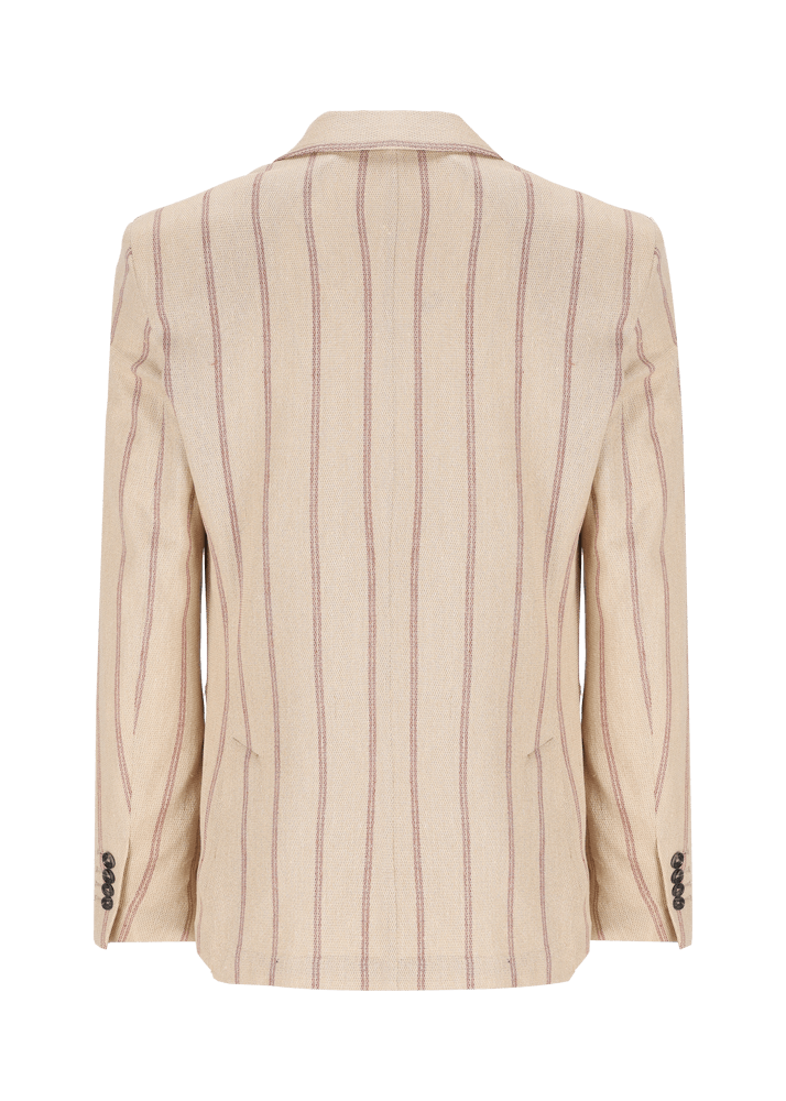Luis Trenker Blazer in lino con motivo gessato modello Lusimone Offerta San Valentino