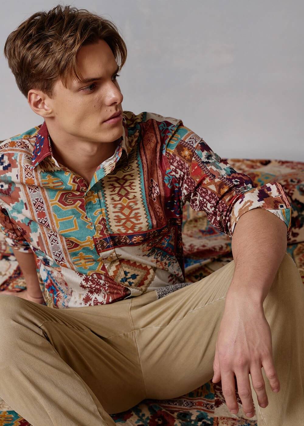Luis Trenker Camicia con stampa modello Lubodo Prezzo basso