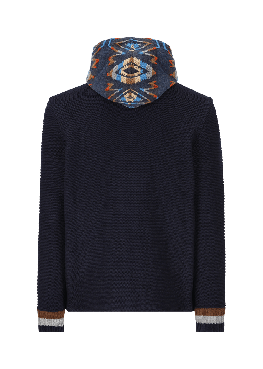 Luis Trenker Cardigan con cappuccio modello Lutor In vendita