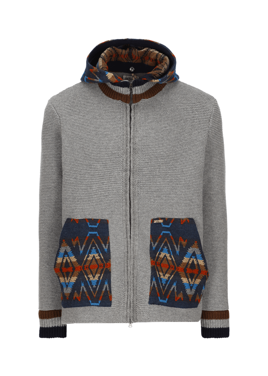 Luis Trenker Cardigan con cappuccio modello Lutor Duty-free