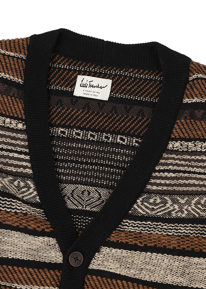 Luis Trenker Cardigan in maglia con motivo a righe modello Luwiago 2025