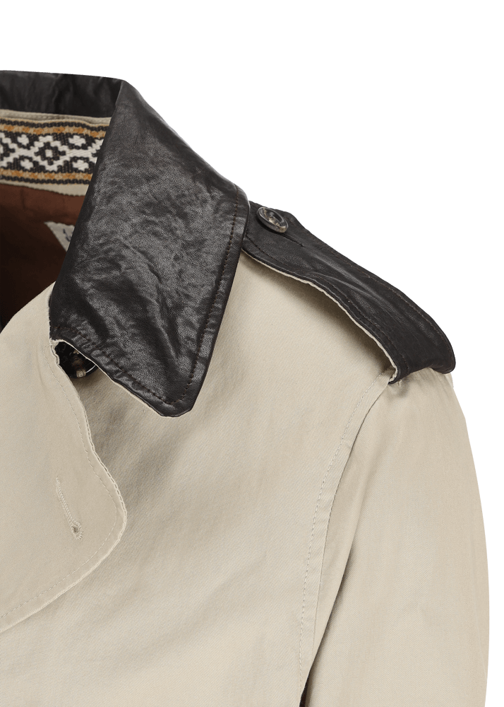 Luis Trenker Trench con dettagli in pelle modello Lufelipe Italia