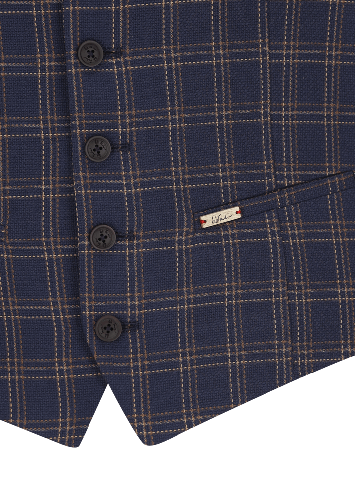 Luis Trenker Gilet con motivo a quadretti modello Lusebastian Promozione