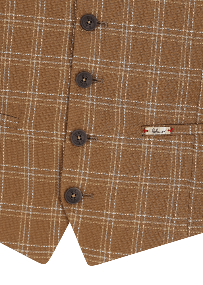 Luis Trenker Gilet con motivo a quadretti modello Lusebastian Spedizione Gratuita