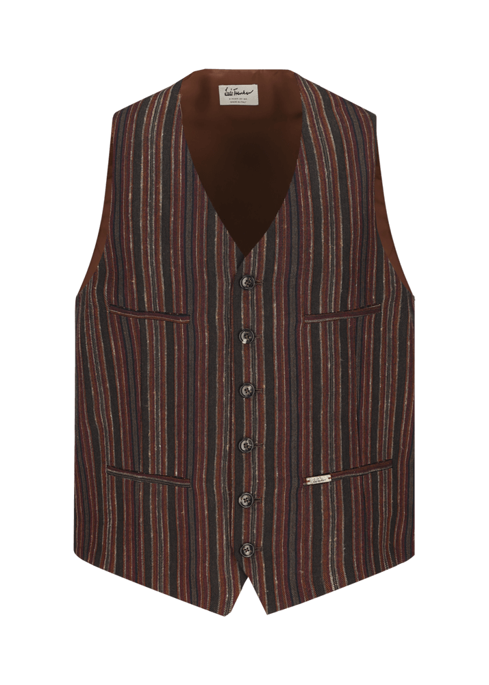 Luis Trenker Gilet con motivo a righe modello Lusebastian Sottocosto