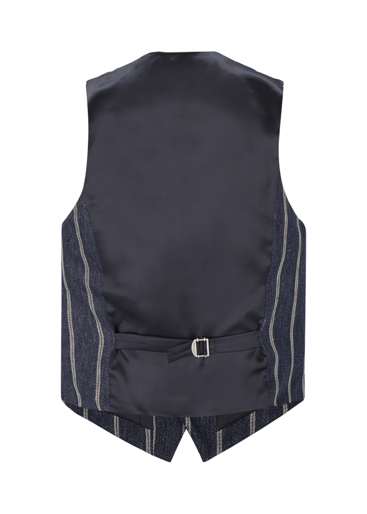 Luis Trenker Gilet in lino con motivo gessato modello Lusebastian Convenienza