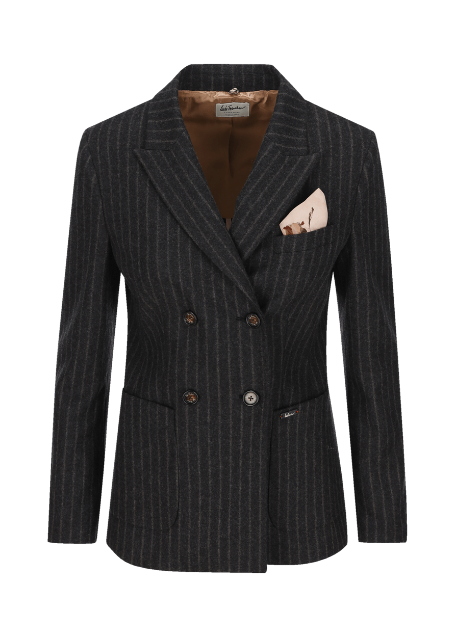 Luis Trenker Blazer in lana vergine con motivo gessato modello Luscilla In Saldo