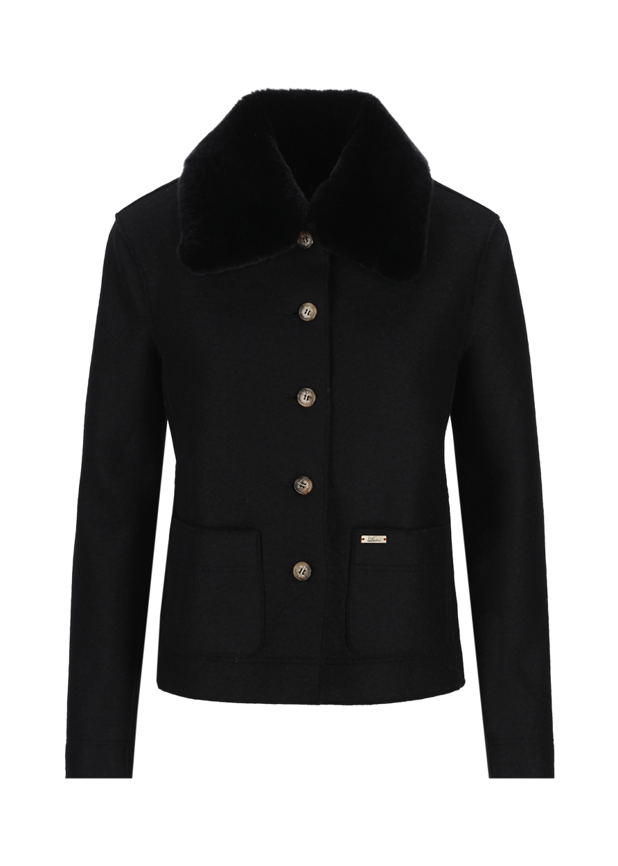Luis Trenker Blazer in lana cotta con collo in pelliccia modello Luroberta Spedizione gratuita