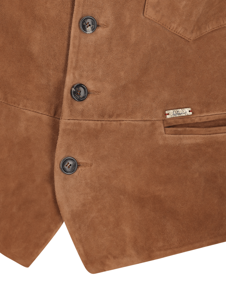 Luis Trenker Gilet in pelle scamosciata modello Luselim Offerta esclusiva