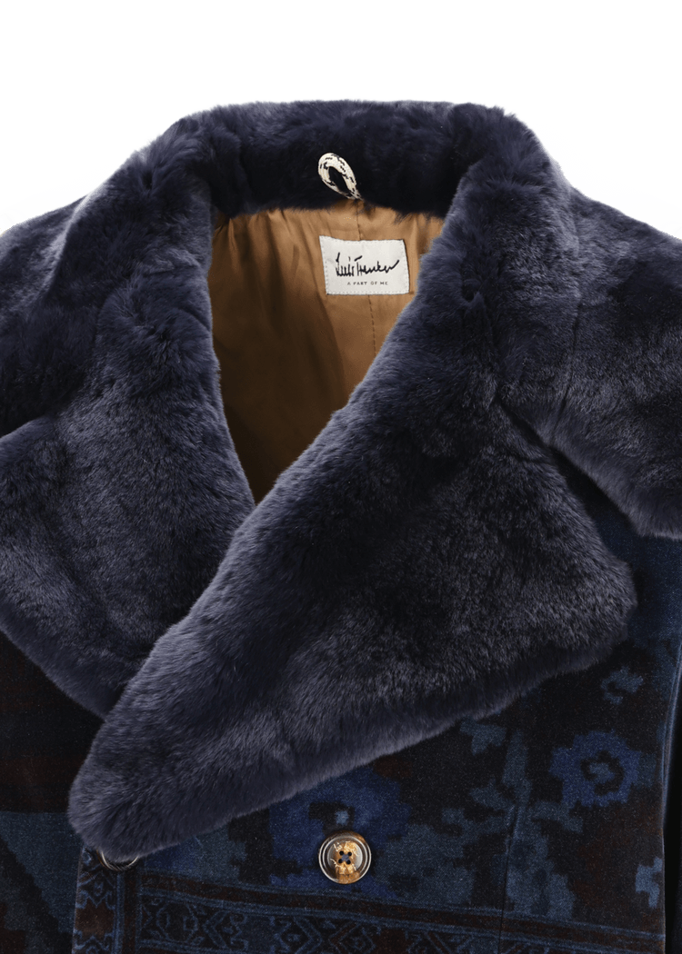 Luis Trenker Cappotto in velluto con collo in pelliccia modello Lusamir Sostegno trimestrale