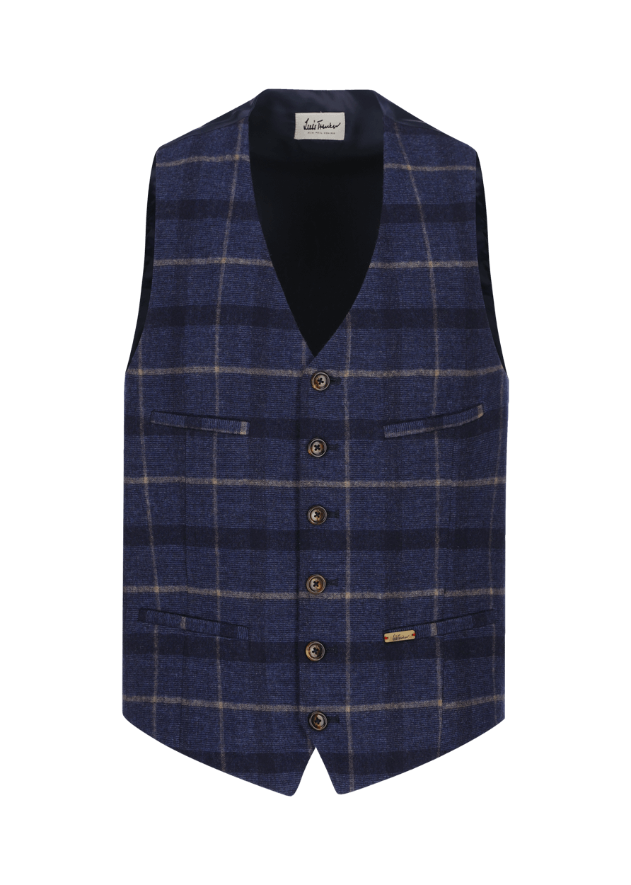 Luis Trenker Gilet con motivo a quadri modello Lusebastian Duty-free