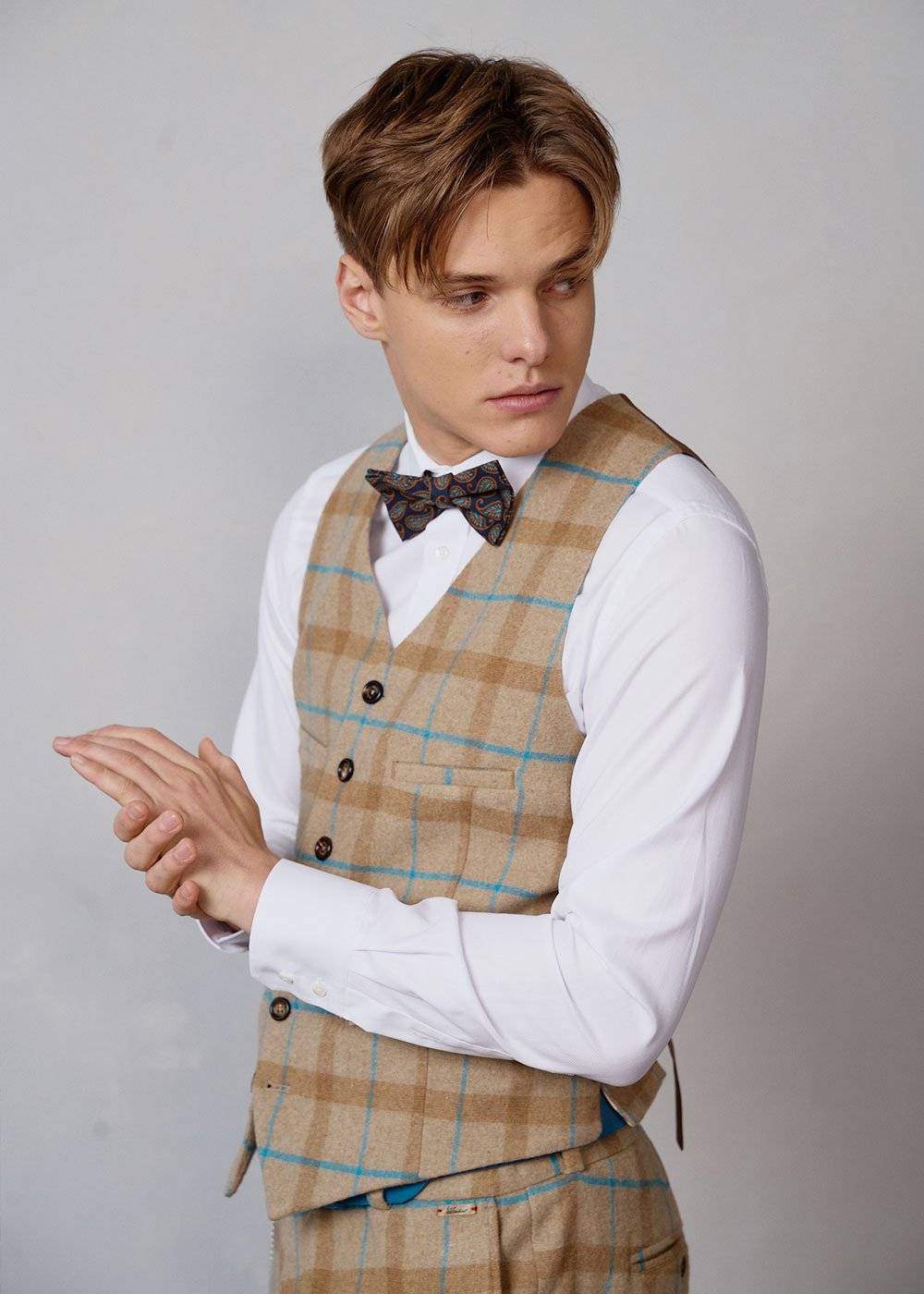 Luis Trenker Gilet con motivo a quadri modello Lusebastian 50% di sconto per tempo limitato