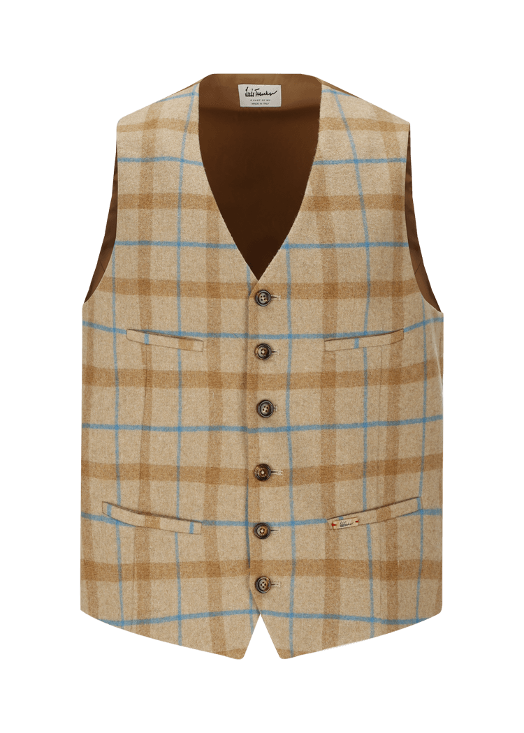 Luis Trenker Gilet con motivo a quadri modello Lusebastian 50% di sconto per tempo limitato