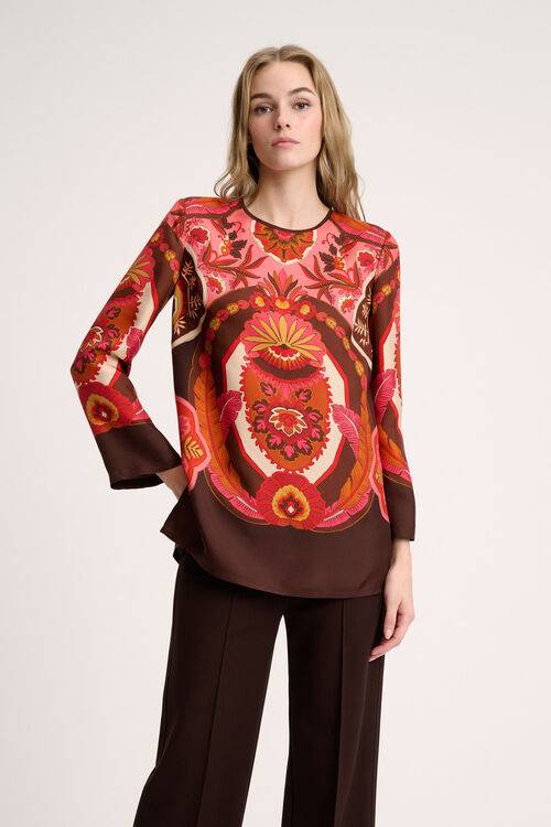 Luisa Spagnoli Laccio - Blusa in pura seta Vendita Calda