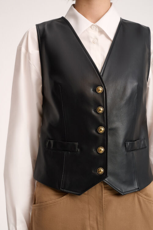 Luisa Spagnoli Sapore - Gilet in pelle Liquidazione