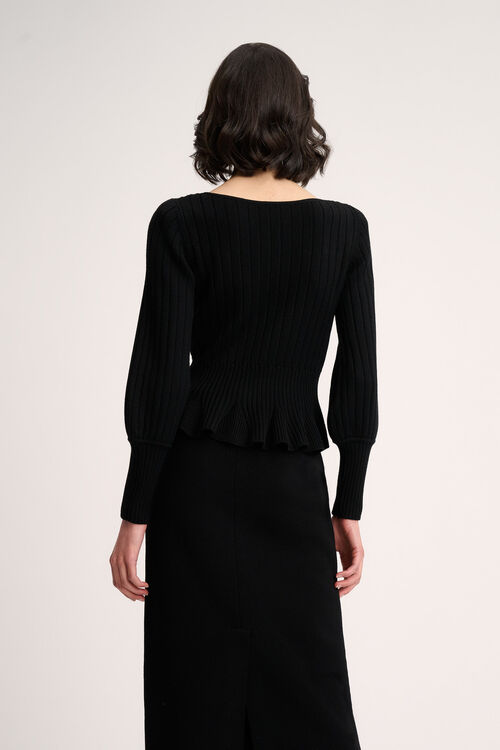 Luisa Spagnoli Merlato - Pullover scollo a cuore In Saldo