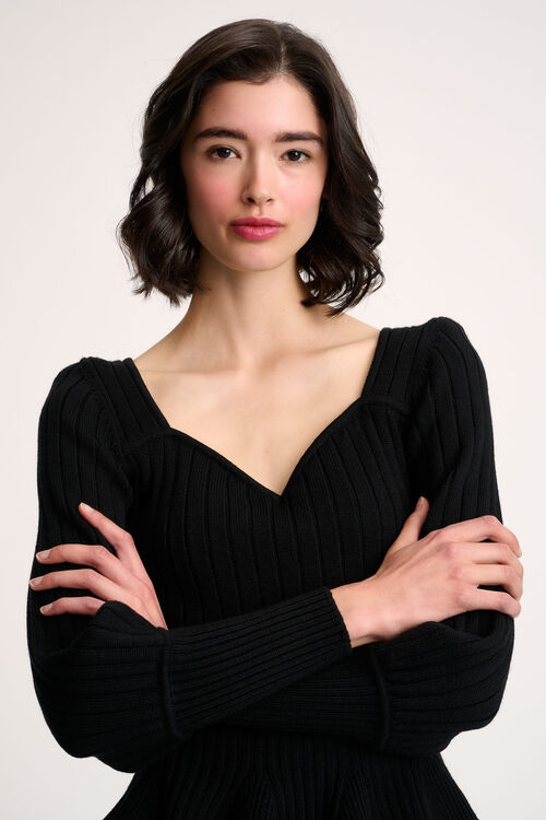 Luisa Spagnoli Merlato - Pullover scollo a cuore In Saldo