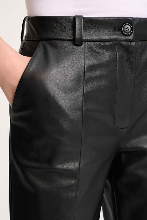 Luisa Spagnoli Omonimo - Pantaloni cropped in pelle Prezzo basso
