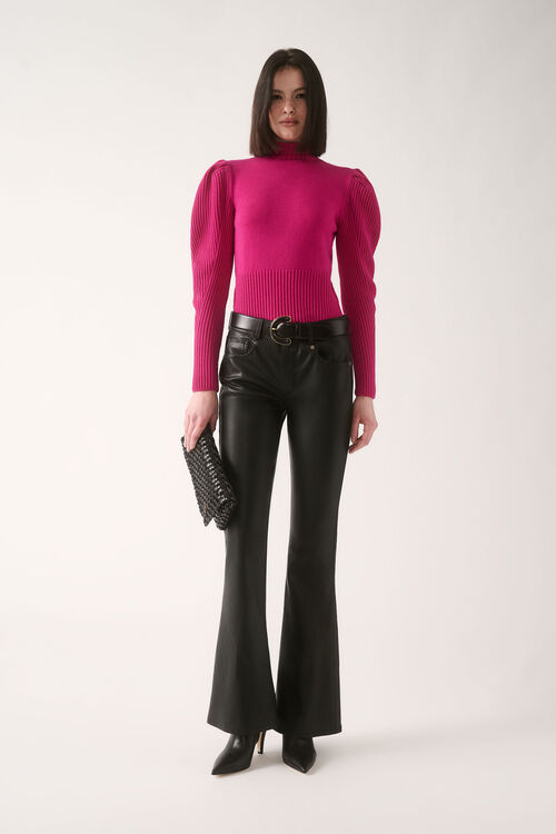 Luisa Spagnoli Originario - Pantaloni flared in pelle Super Saving Price