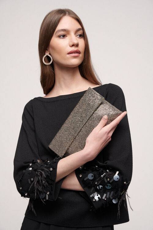 Luisa Spagnoli Imma - Pochette in strass Super Saving Price