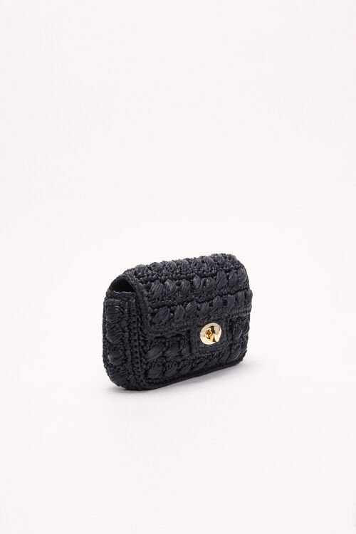 Luisa Spagnoli Ilia - Mini tracolla in rafia Duty-free