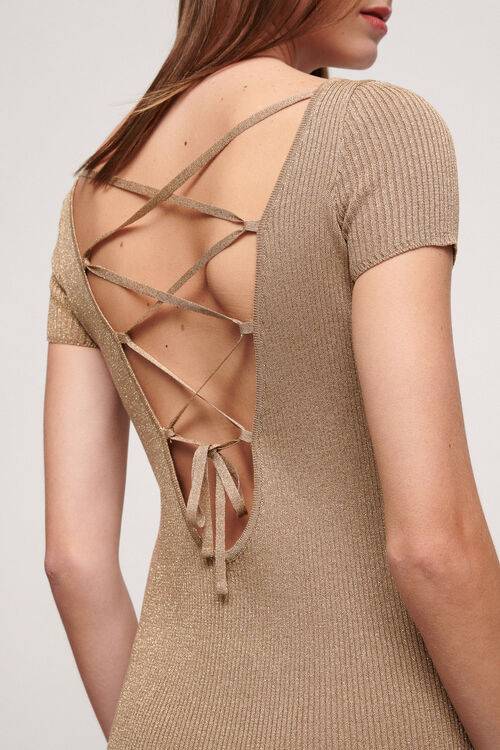 Luisa Spagnoli Chiaro - Abito in lurex Negozio online di fabbrica
