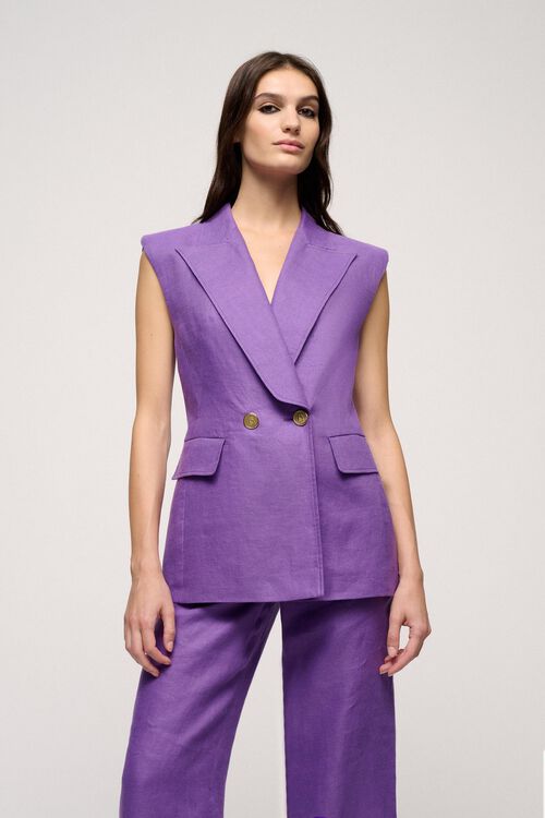 Luisa Spagnoli Volta - Gilet in misto lino Promozione temporanea