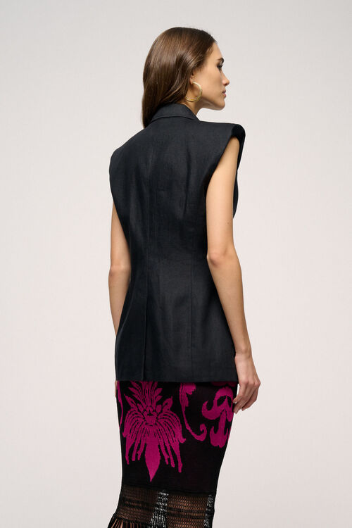 Luisa Spagnoli Volta - Gilet in misto lino Black Friday Prezzi