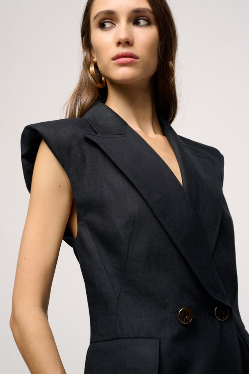 Luisa Spagnoli Volta - Gilet in misto lino Black Friday Prezzi