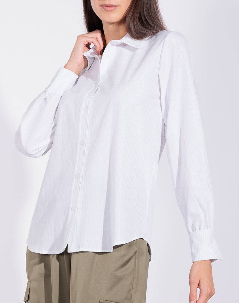 Risskio Maya - Camicia a righe argentate Nuova