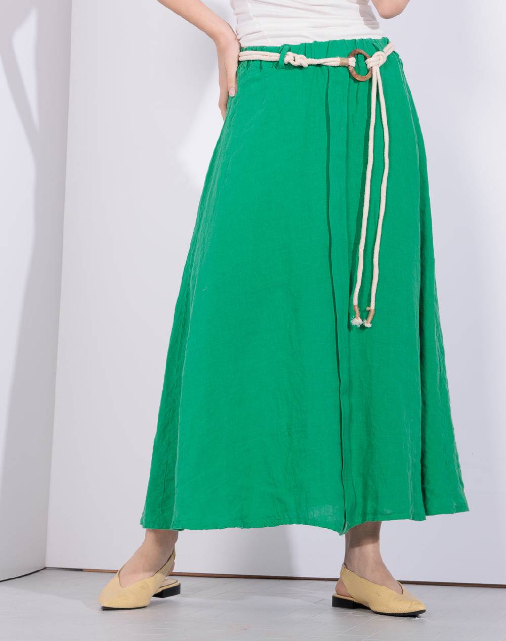 Risskio Elvio - Gonna midi in lino Fino Al -60%