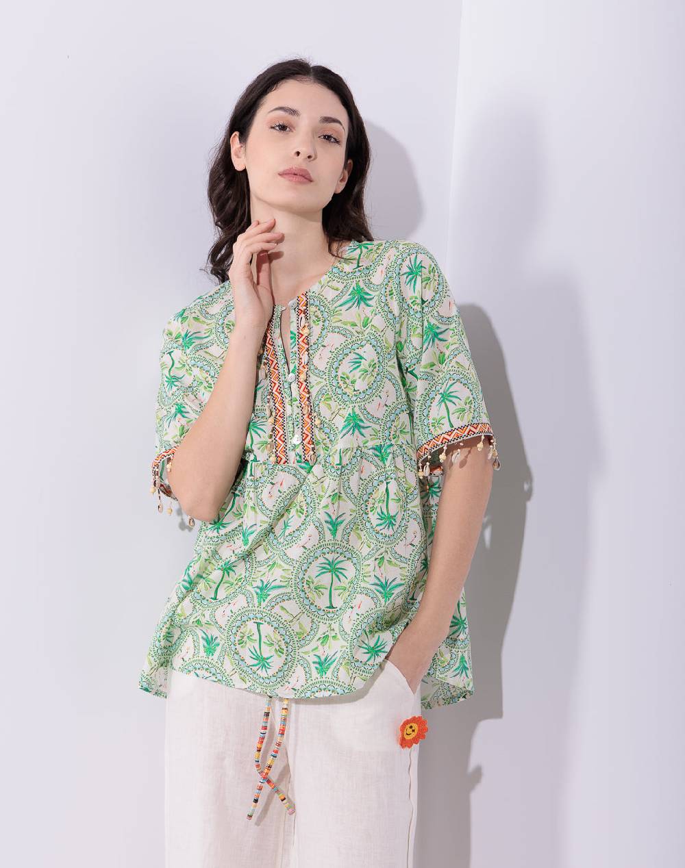 Risskio David - Blusa in mussola stampata Convenienza