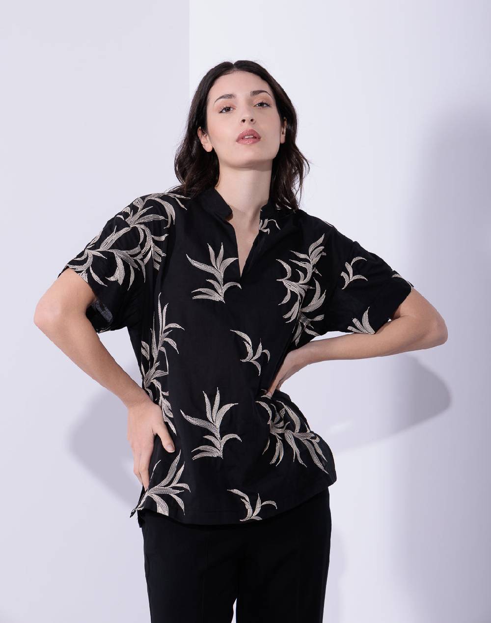 Risskio Damian - Blusa in mussola ricamata Hotsell