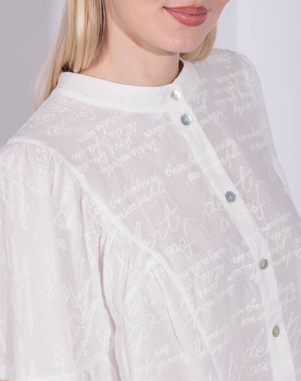 Risskio Adhira - Camicia in mussola ricamata Nuovo