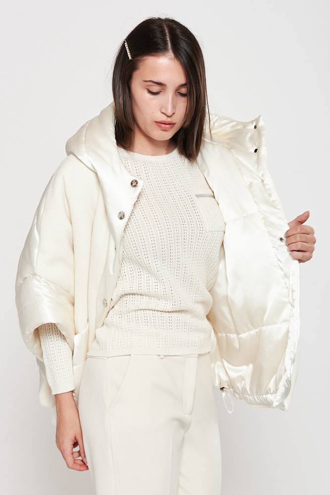 Rrocco Ragni Piumino oversize in tessuto combinato Italia