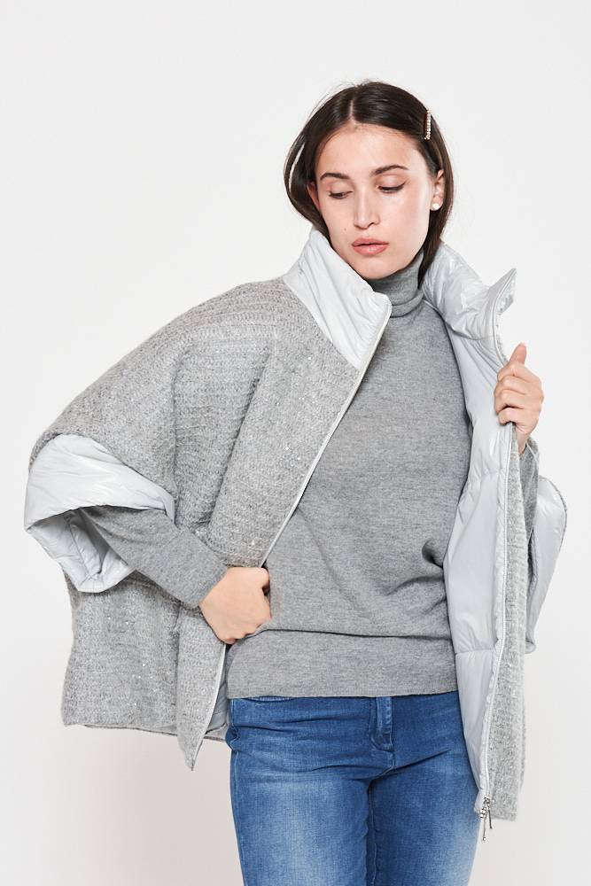 Rrocco Ragni Piumino oversize in filato paillettes Nuovo