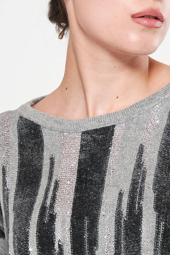 Rrocco Ragni Maglia ad intarsio con scollo a barca Sottocosto