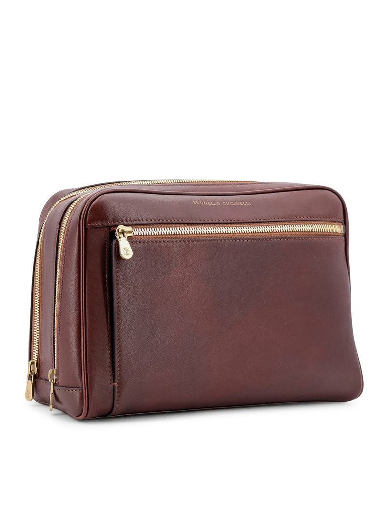 Suitnegozi Beauty case in pelle con logo frontale Outlet