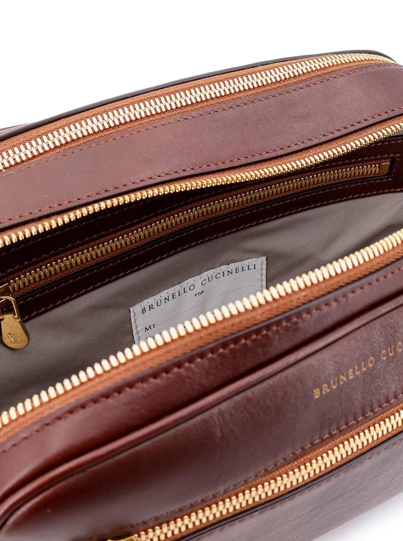 Suitnegozi Beauty case in pelle con logo frontale Outlet