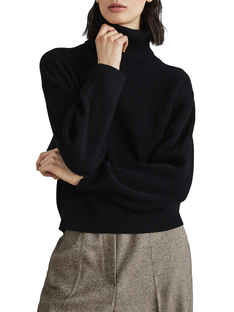 Suitnegozi maglione a coste con collo alto Fino al 50% di sconto