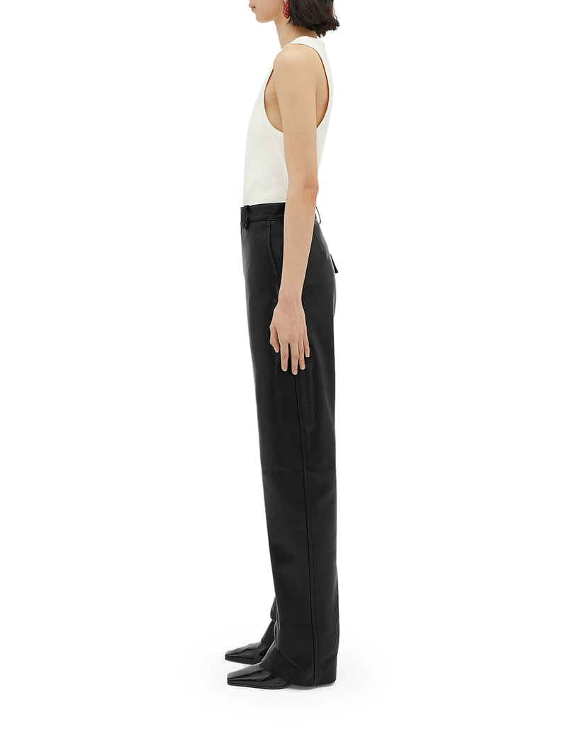 Suitnegozi Pantaloni in pelle dal taglio arrotondato Super sconto
